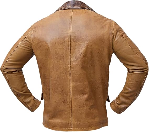 Mens Leather Biker Leather Jacket - Image 6