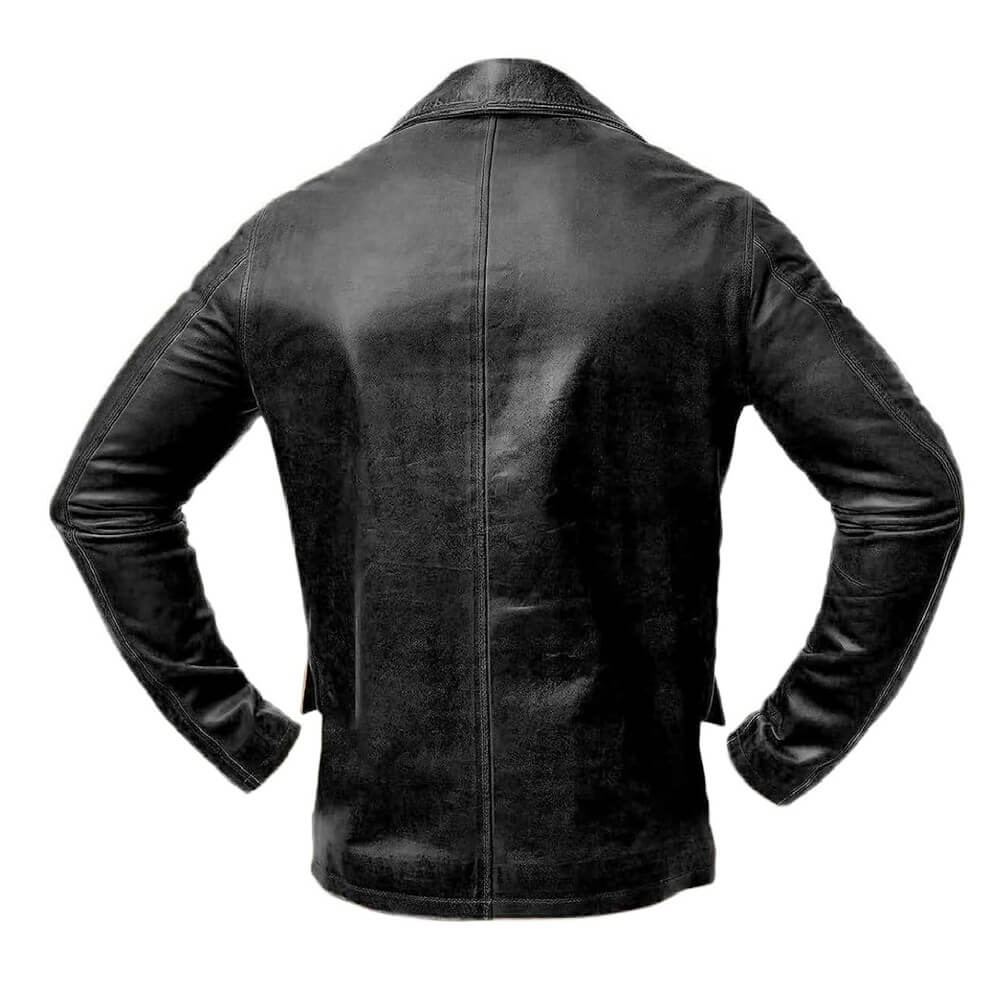 Mens Leather Biker Leather Jacket - Image 4