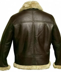 Alternative view of Mens RAF Fur Aviator Brown Leather Jacket