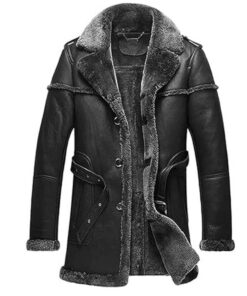 Men’s B3 Leather Sheep Coat with Fur Collar UK