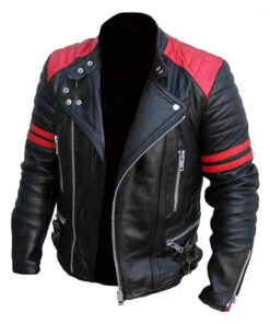 Men’s Red & Black Leather Jacket