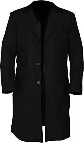 Mens New Black Wool Winter Warm Coat - Image 4