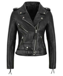 Women’s Biker Leather Black Jacket