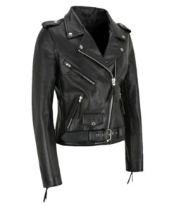 Alternative view of Women’s Biker Leather Black Jacket